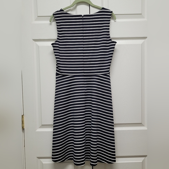 Talbots Dark Navy & White Striped Skater Dress - Picture 8 of 8